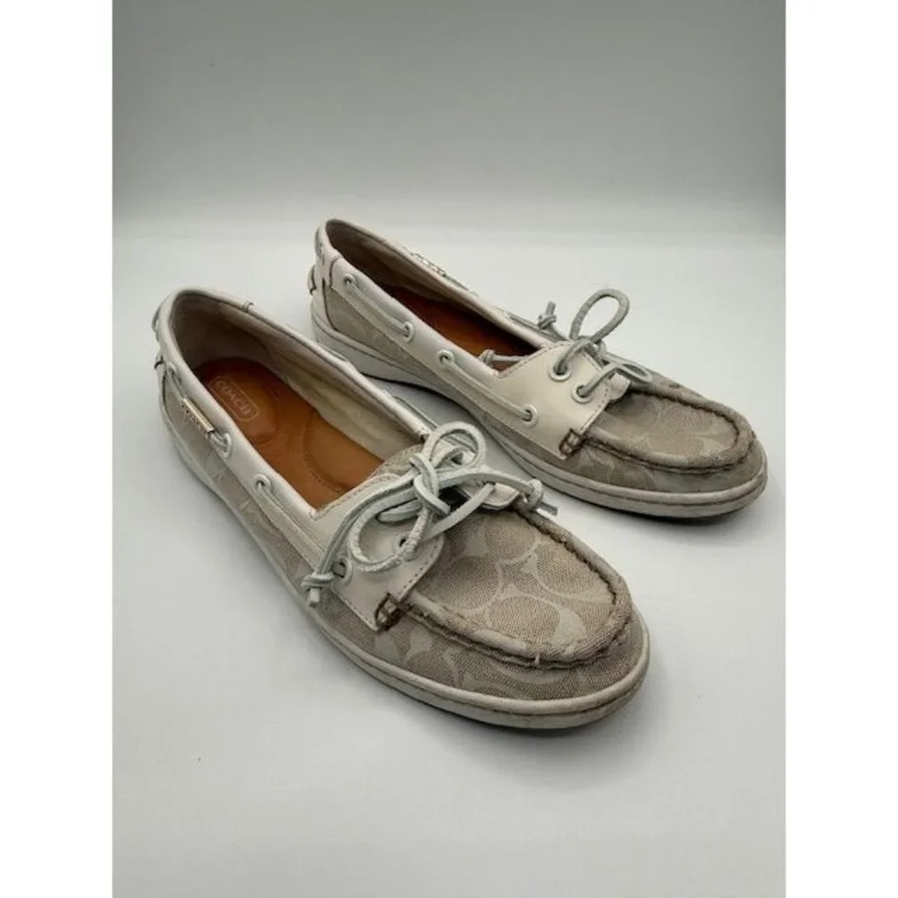 Coach Women's Richelle Parchment Colorway Boat Shoe Size 8.5 - Picture 1 of 6